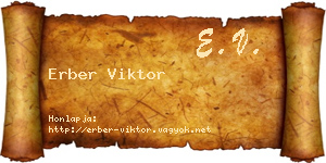 Erber Viktor névjegykártya